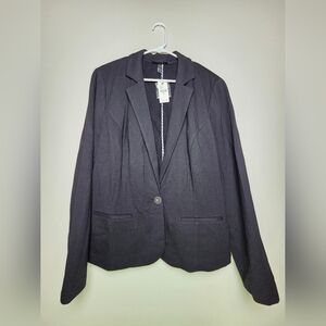 NWT Lane Bryant 22/24 Dark Blue Blazer Single Button